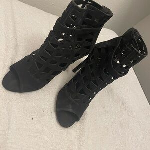 Elegant Black Women's Cutout Heels